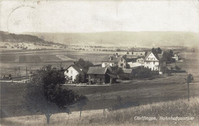 Postkarte von Otelfingen: Dorfansicht um 1920