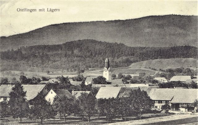 Postkarte von Otelfingen: Dorfansicht um 1911