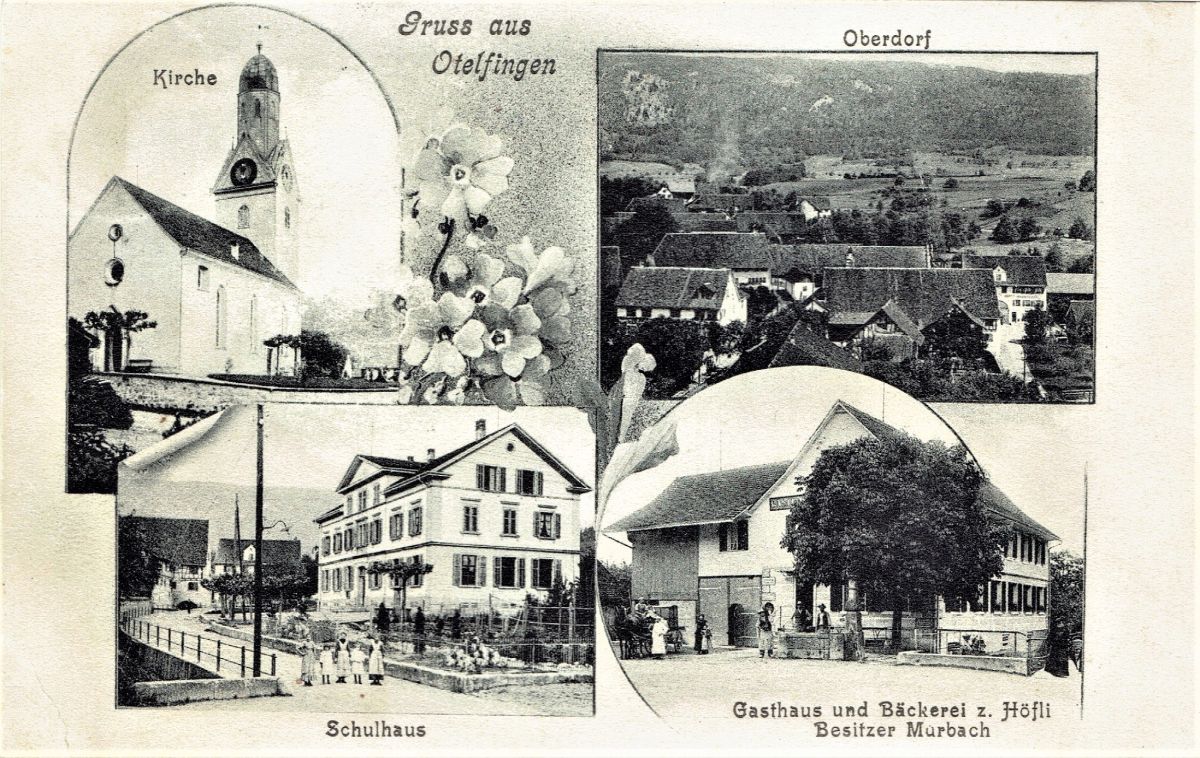 Ansichtskarte von Otelfingen: Dorfansicht | um 1905