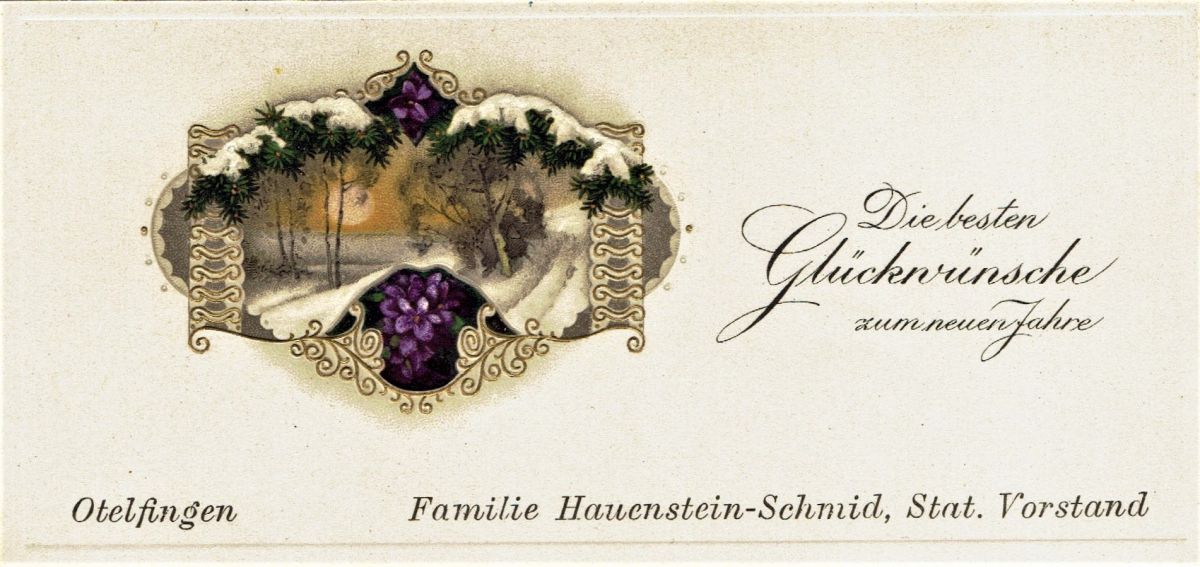 Ansichtskarte von Otelfingen: Neujahrsgrüsse | um 1925