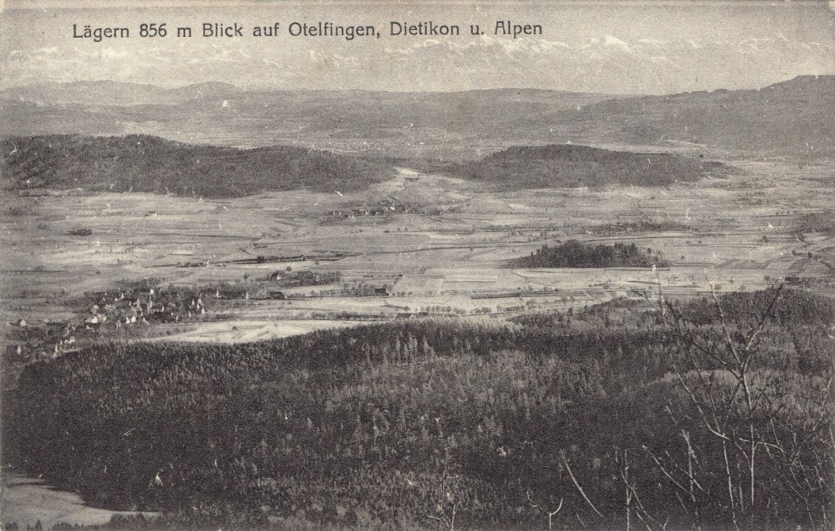 Ansichtskarte von Otelfingen: Blick von der Lägern | um 1920