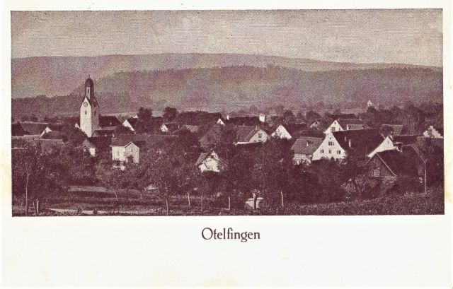 Postkarte von Otelfingen: Dorfansicht 1920