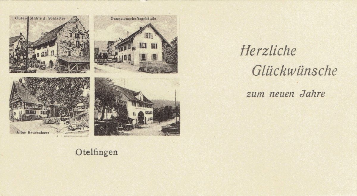 Ansichtskarte von Otelfingen: Neujahrsgrüsse | um 1912-2