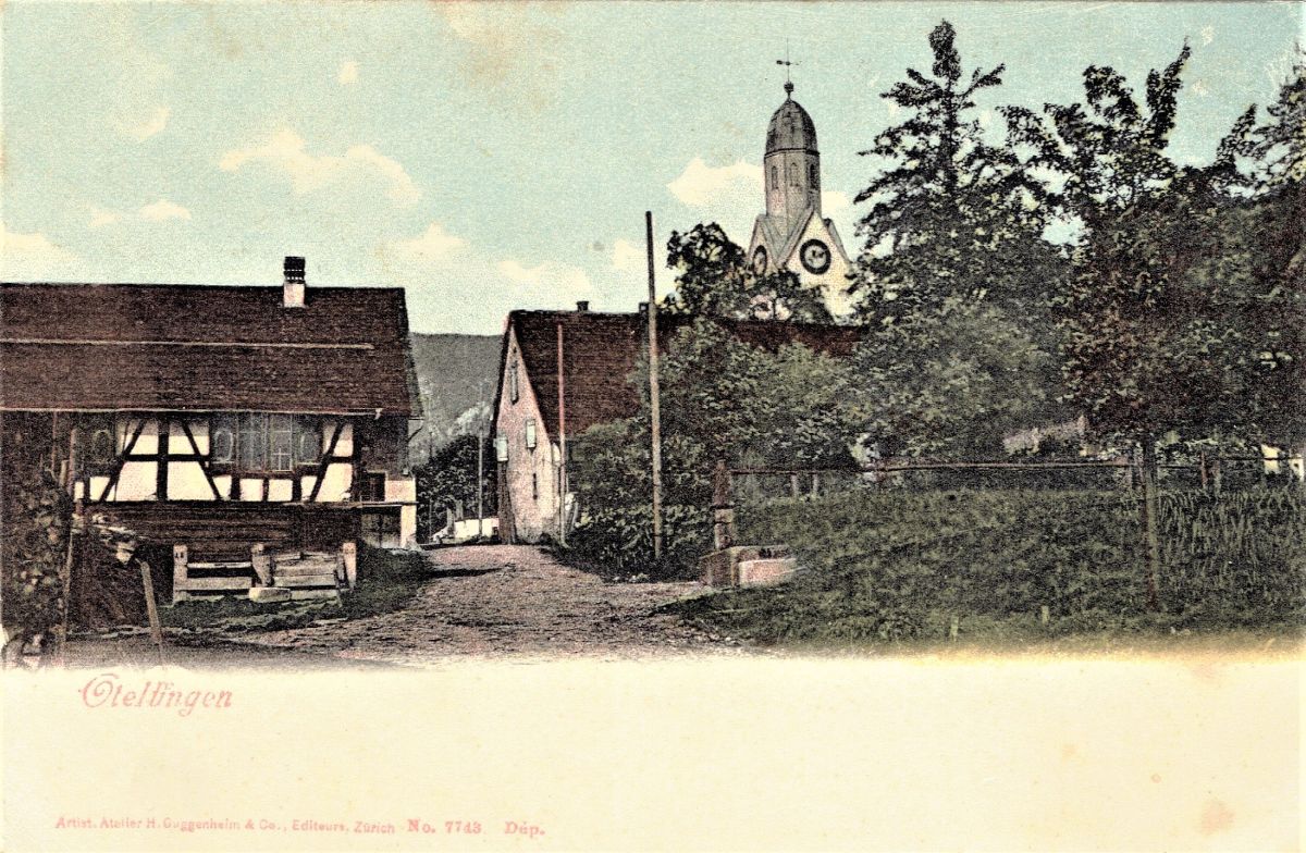 Ansichtskarte von Otelfingen: Dorfansicht | um 1904