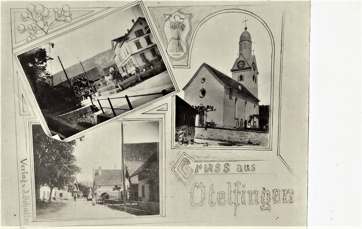 Ansichtskarte von Otelfingen: Dorfansicht | um 1903