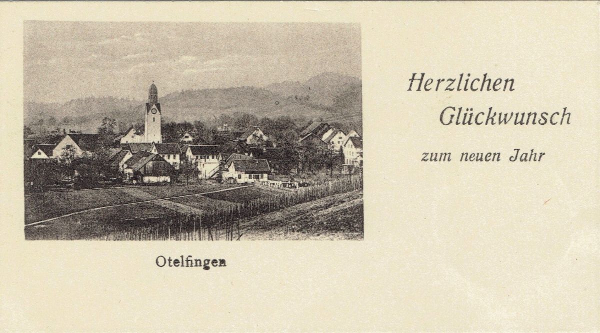 Ansichtskarte von Otelfingen: Neujahrsgrüsse | um 1912-1