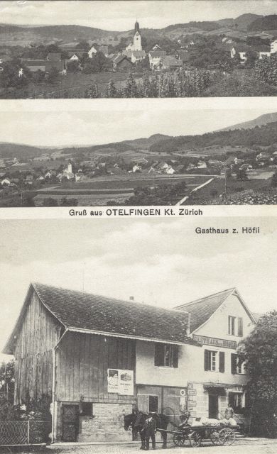Postkarte von Otelfingen: Dorfansicht um 1910