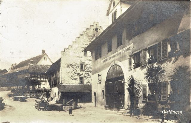 Postkarte von Otelfingen: Vorderdorfstrasse 41 um 1924