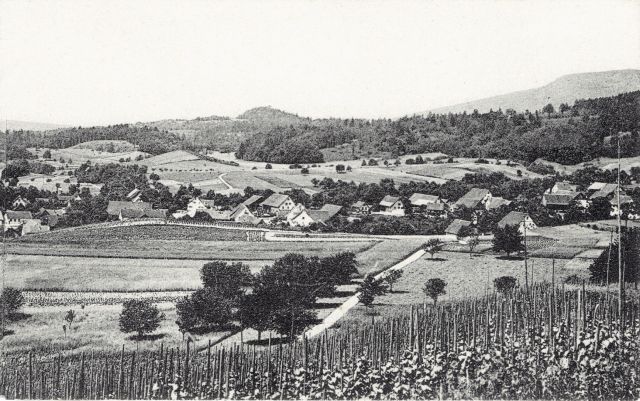 Postkarte von Otelfingen: Dorfansicht um 1911 LGO rechts
