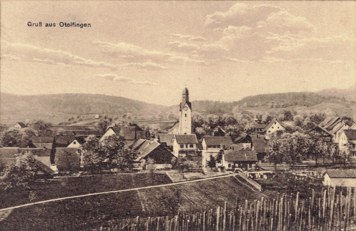 Ansichtskarte von Otelfingen: Dorfansicht | um 1925
