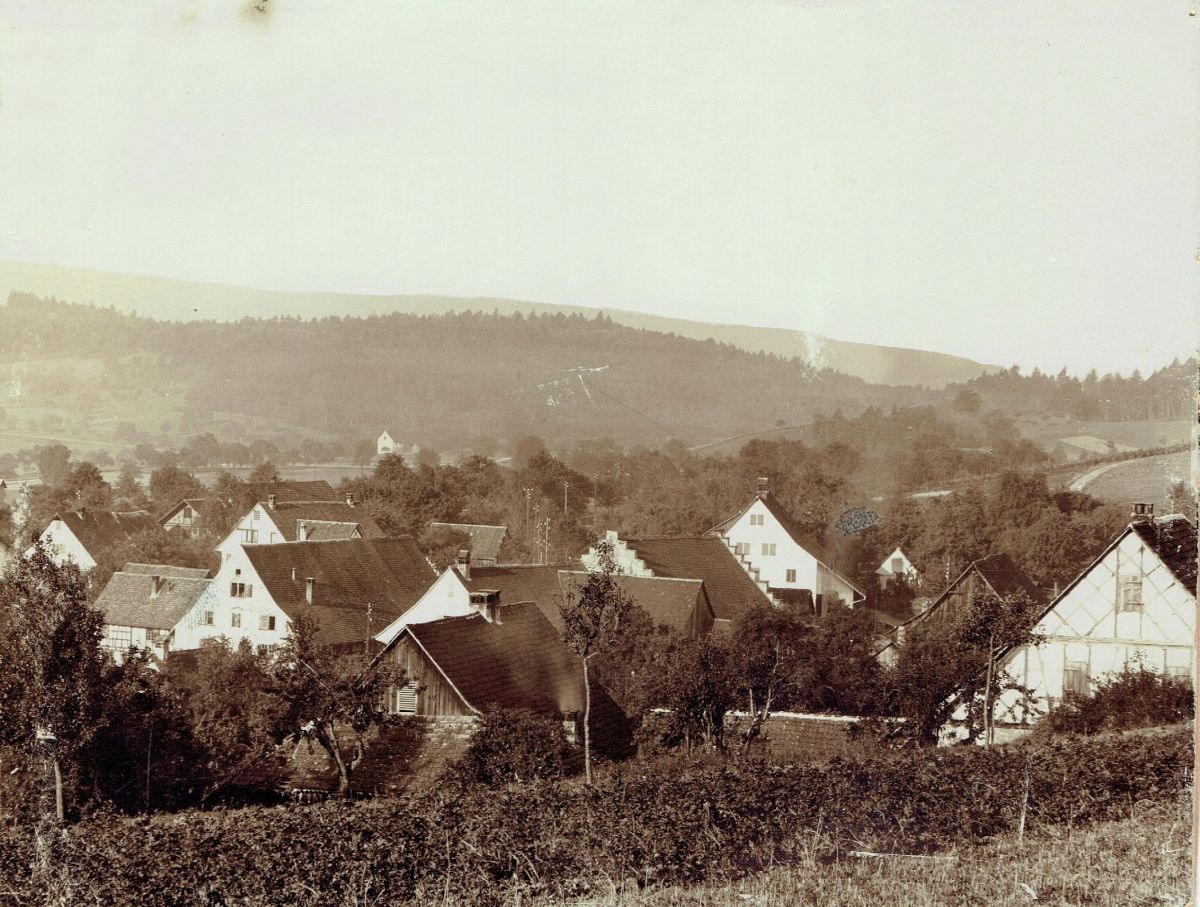 Ansichtskarte von Otelfingen: Dorfansicht | um 1911 | rechte Hälfte
