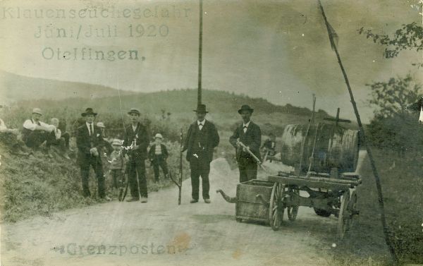 Ereignis auf einer Postkarte: Seuchenwache und Grenzposten | 1920