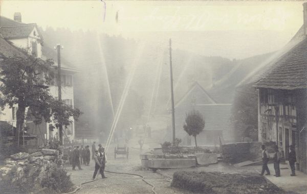 Ereignis auf einer Postkarte: Feuerwehrdemonstration | 1915