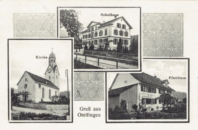 Postkarte von Otelfingen: Dorfansicht um 1910
