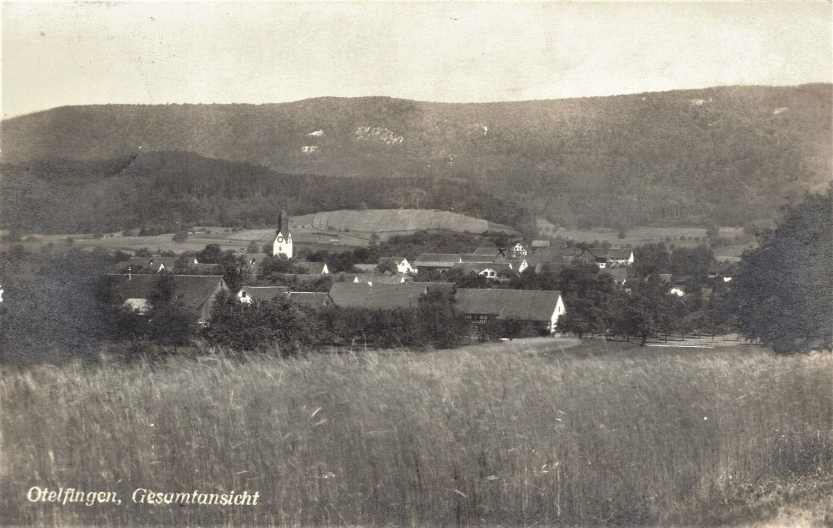 Ansichtskarte von Otelfingen: Dorfansicht | um 1925