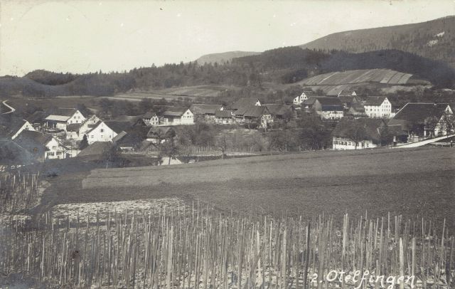 Postkarte von Otelfingen: Dorfansicht um 1914