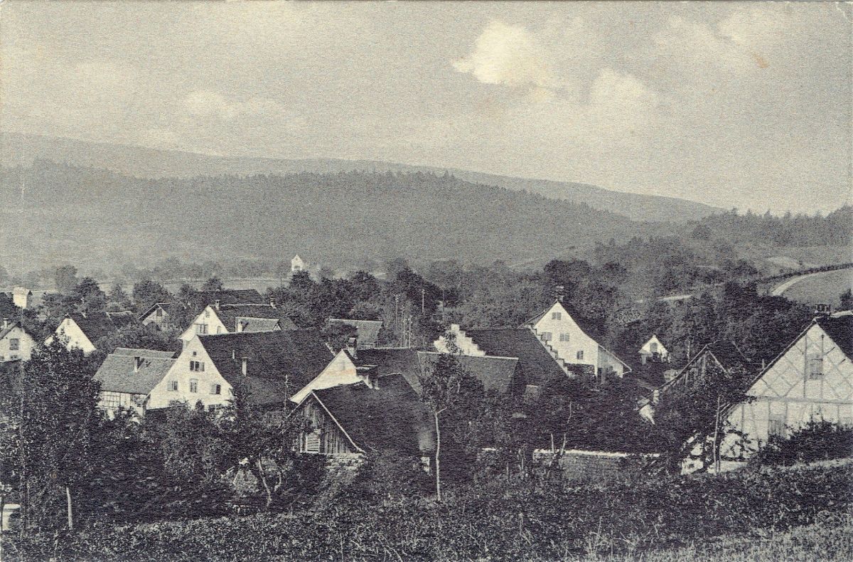 Ansichtskarte von Otelfingen: Dorfansicht | 1911 | ex Panorama rechts