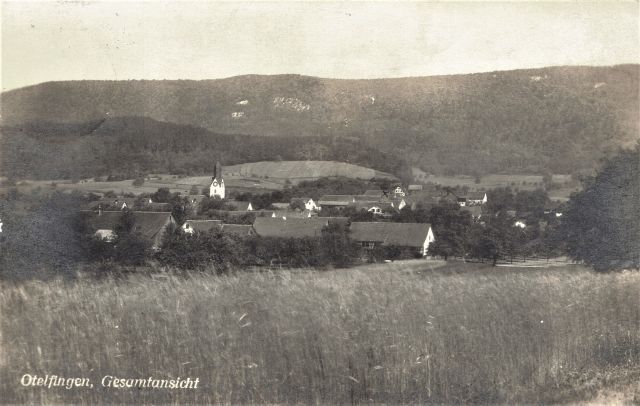 Postkarte von Otelfingen: Dorfansicht um 1925