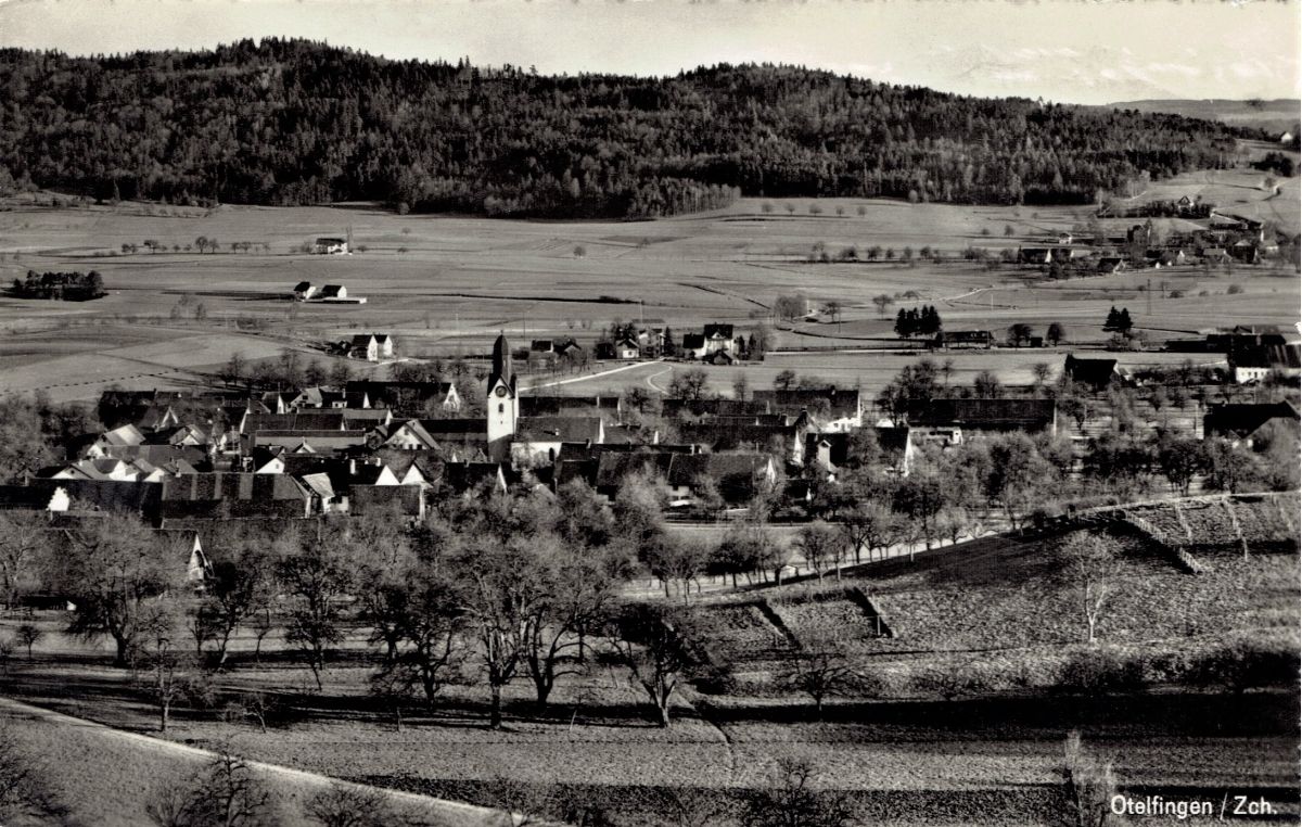 Ansichtskarte von Otelfingen: Dorfansicht | um 1939