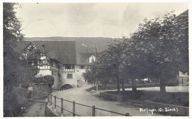 Postkarte von Otelfingen: Dorfansicht um 1925
