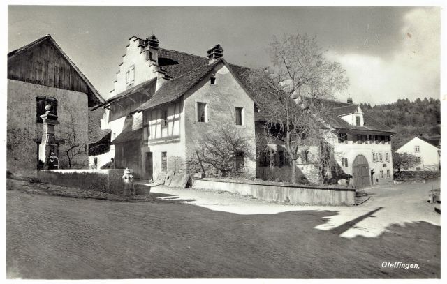 Postkarte von Otelfingen: Mühlegasse 2 um 1942