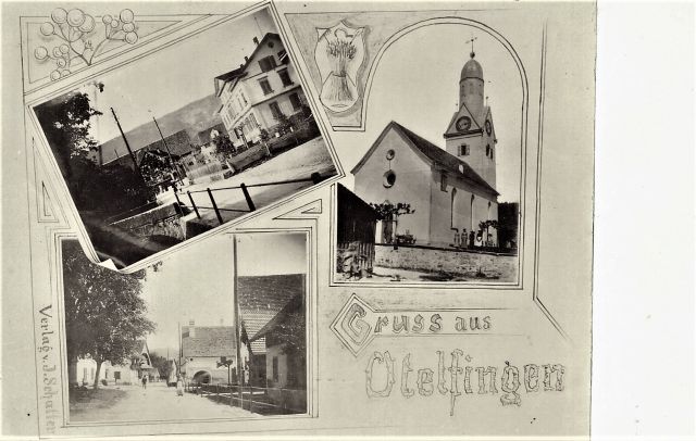 Postkarte von Otelfingen: Dorfansicht um 1903