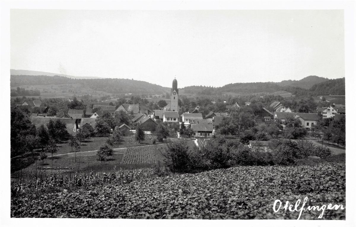 Ansichtskarte von Otelfingen: Dorfansicht | um 1930