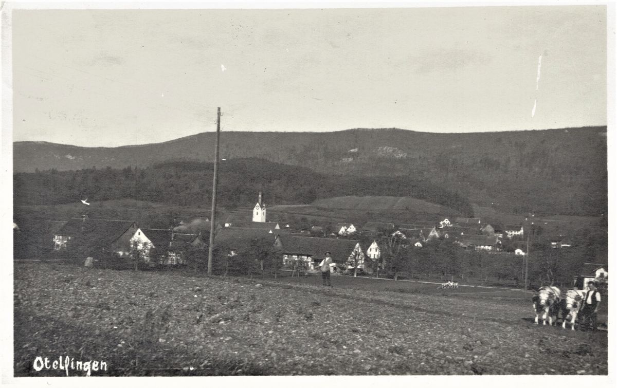 Ansichtskarte von Otelfingen: Dorfansicht | um 1925