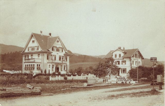 Postkarte von Otelfingen: Bahnhofstrasse 46 und 47 1916