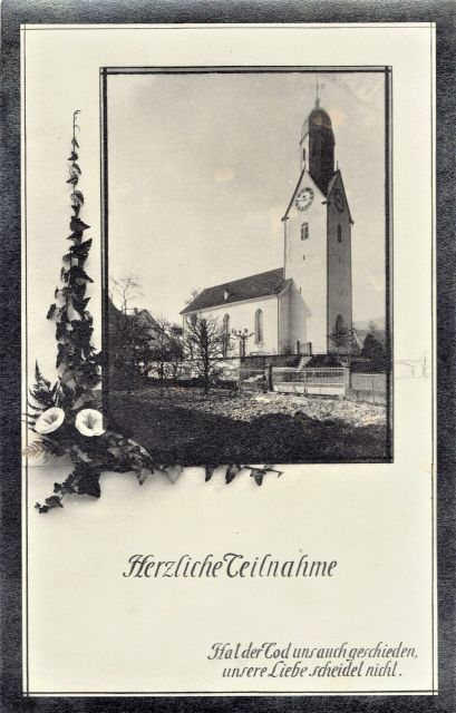 Postkarte von Otelfingen: Reformierte Kirche 1927