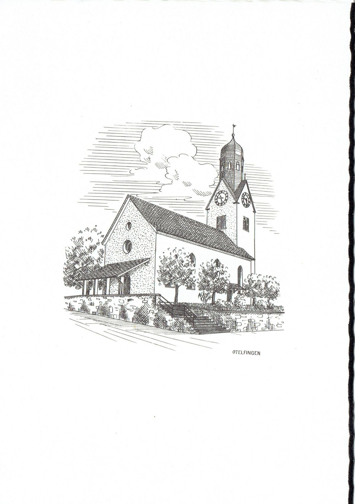 Ansichtskarte von Otelfingen: Reformierte Kirche | um 1958