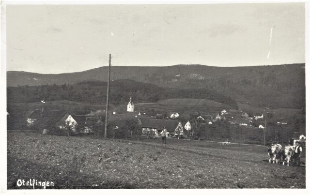 Postkarte von Otelfingen: Dorfansicht um 1925
