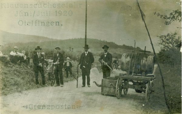 Ereignis auf einer Postkarte: Seuchenwache und Grenzposten | 1920
