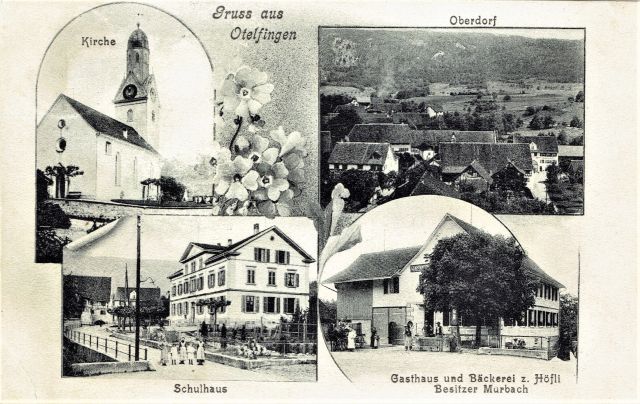 Postkarte von Otelfingen: Dorfansicht um 1905