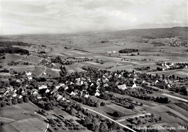 Postkarte von Otelfingen: Flugaufnahme 1951