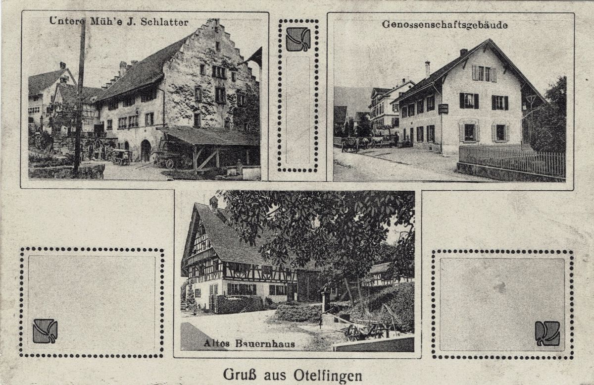 Ansichtskarte von Otelfingen: Dorfansicht | um 1910