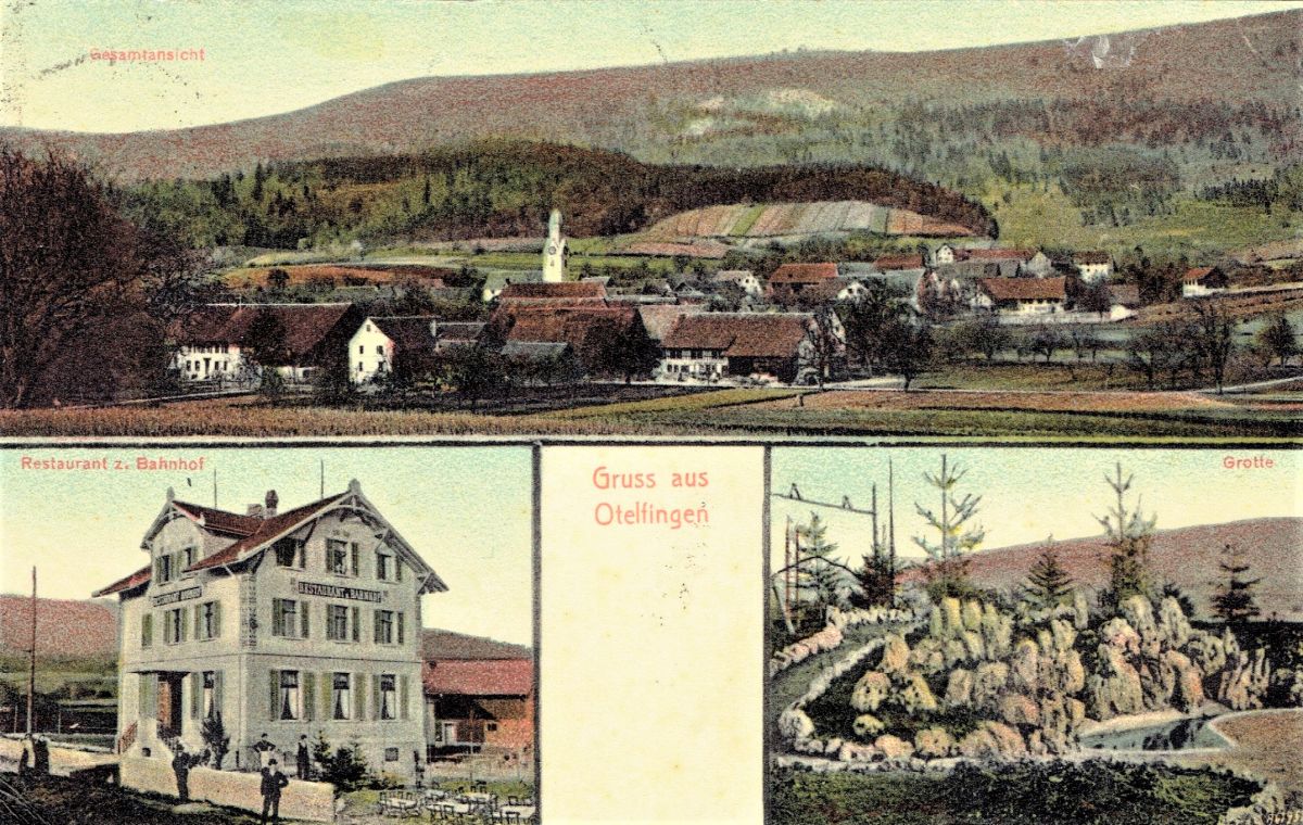 Ansichtskarte von Otelfingen: Dorfansicht | um 1908