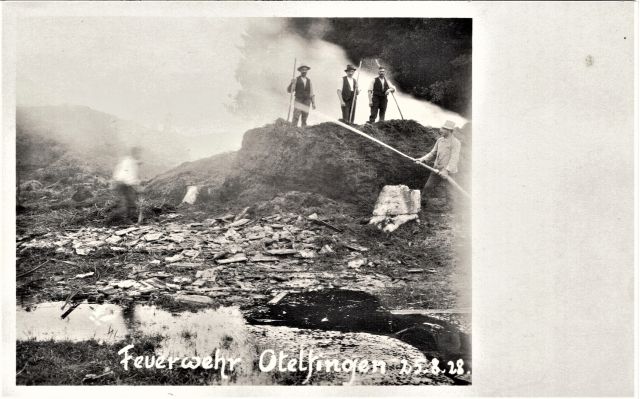 Postkarte von Otelfingen: Feuerwehr 1928