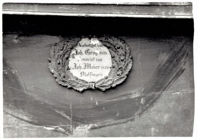 Postkarte von Otelfingen: Feuerspritze von 1838 1953