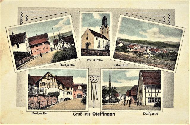 Postkarte von Otelfingen: Dorfansicht um 1905