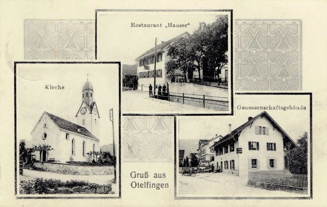 Postkarte von Otelfingen: Dorfansicht um 1910