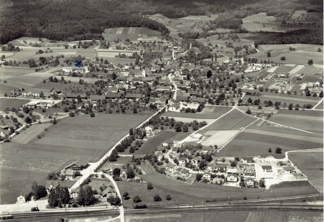 Postkarte von Otelfingen: Flugaufnahme 1963