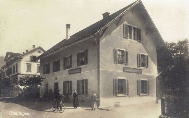 Postkarte von Otelfingen: Vorderdorfstrasse 36 um 1925